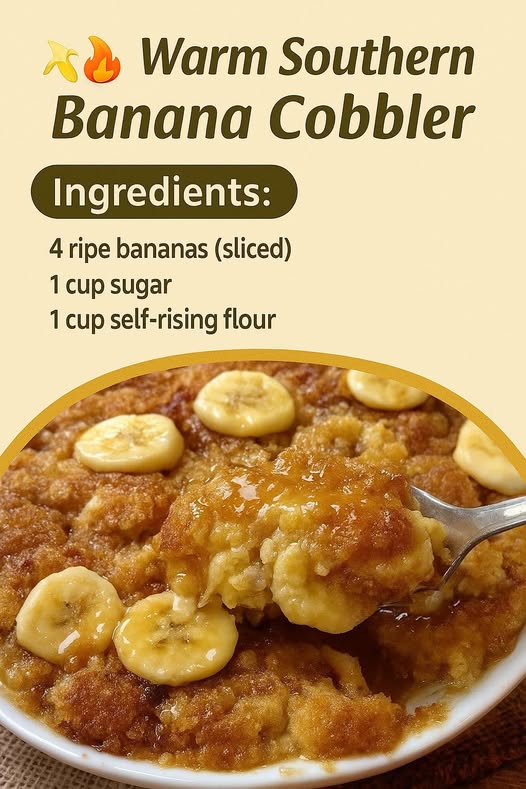 A warm southern banana cobbler