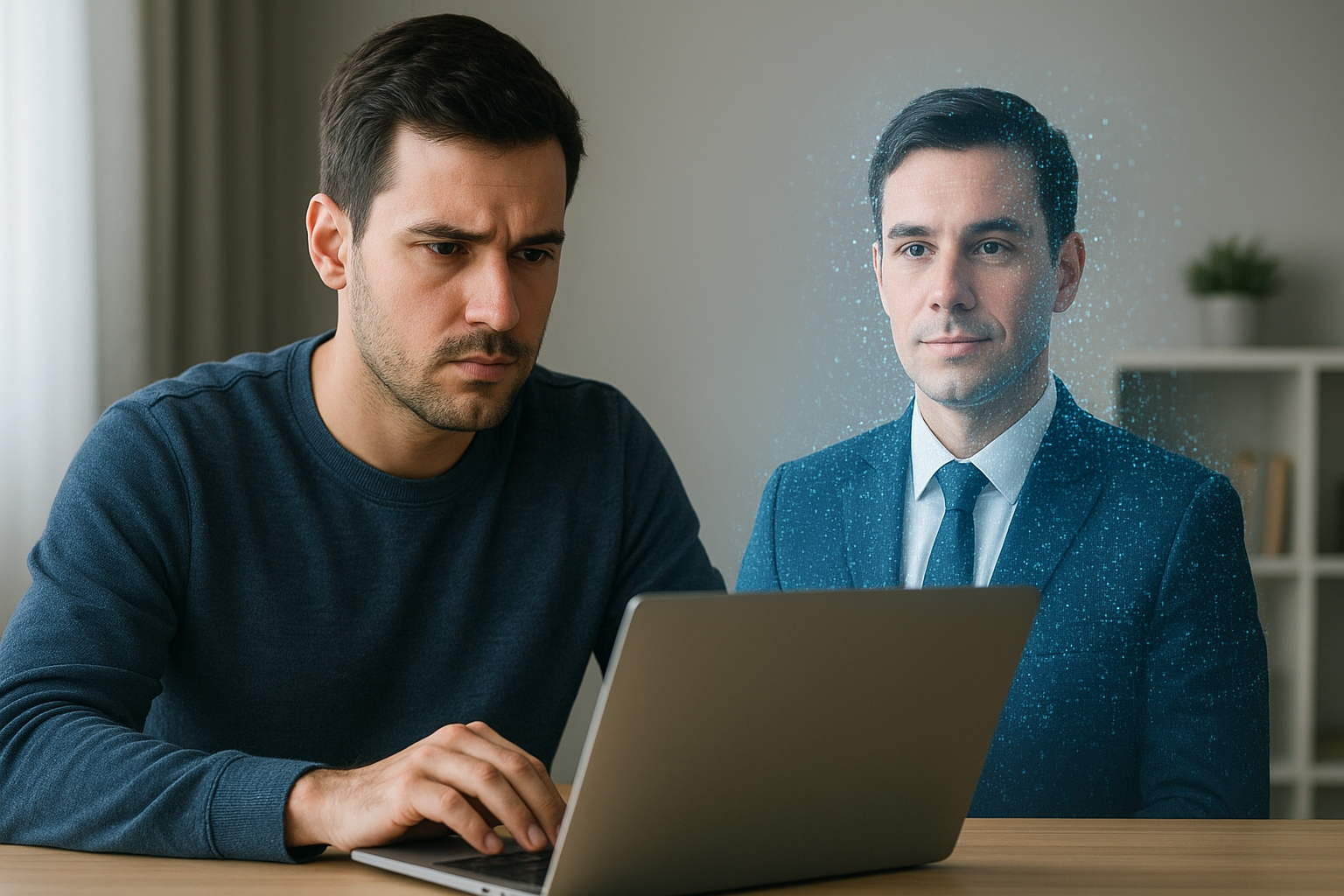 AI bot and digital identity concept