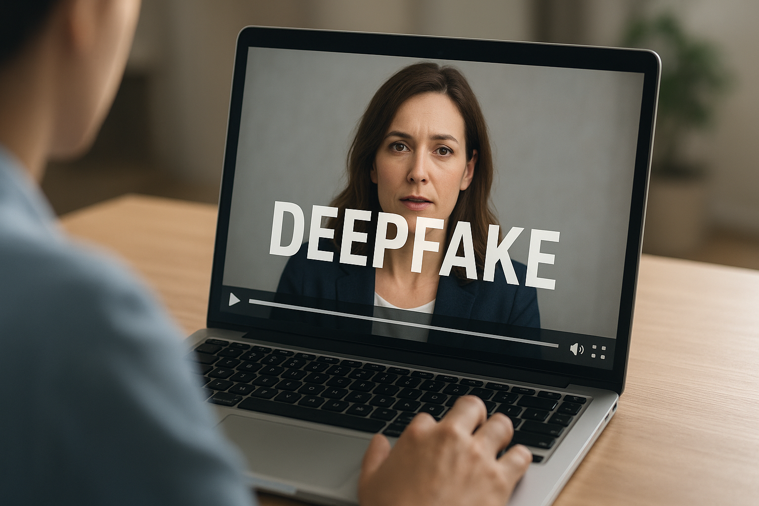 AI generated deepfake video concept with facial manipulation