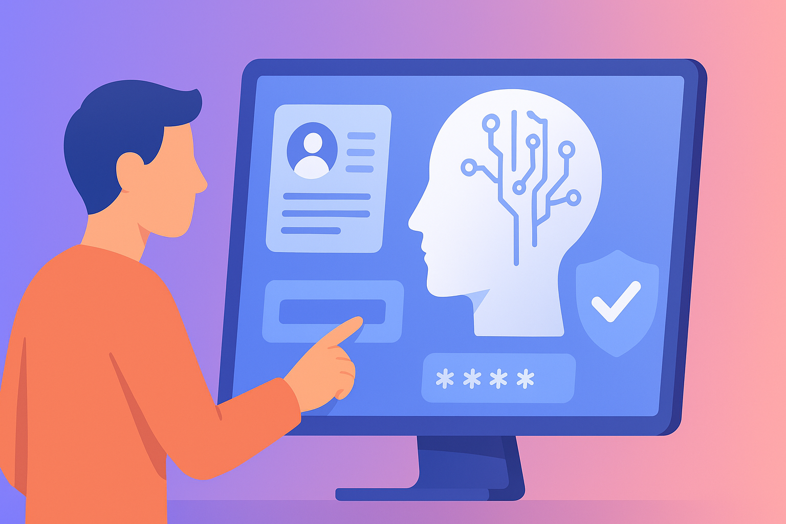 Digital identity verification concept with secure online authentication