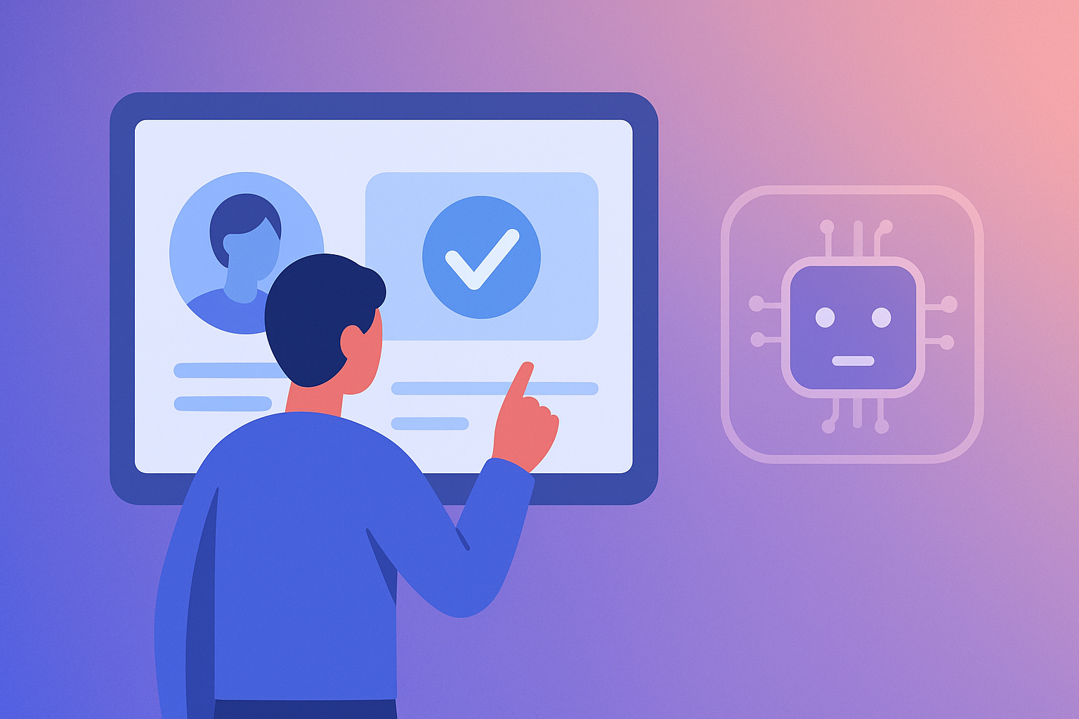 Digital identity verification concept with AI security visuals