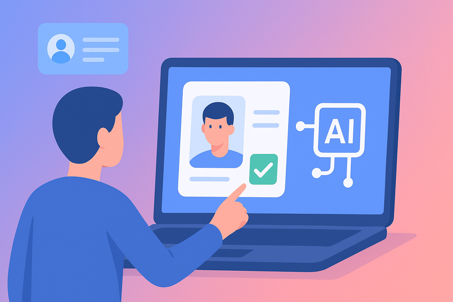 Digital identity verification concept showing secure online credentials