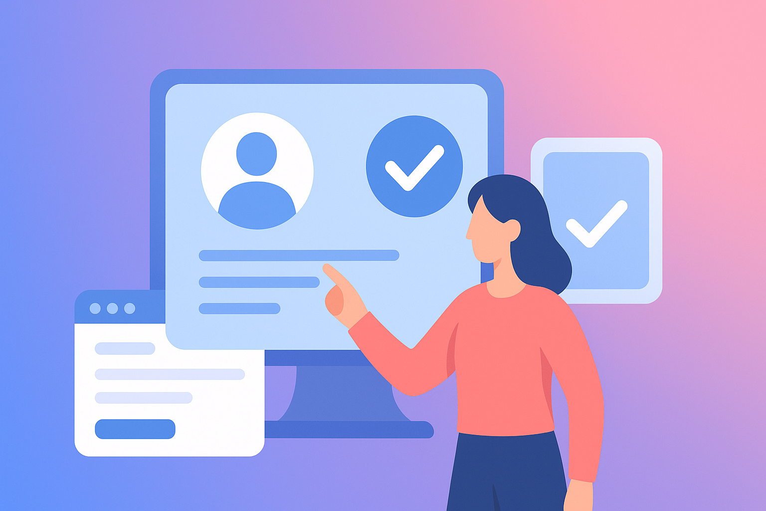 Digital identity verification concept showing secure user authentication