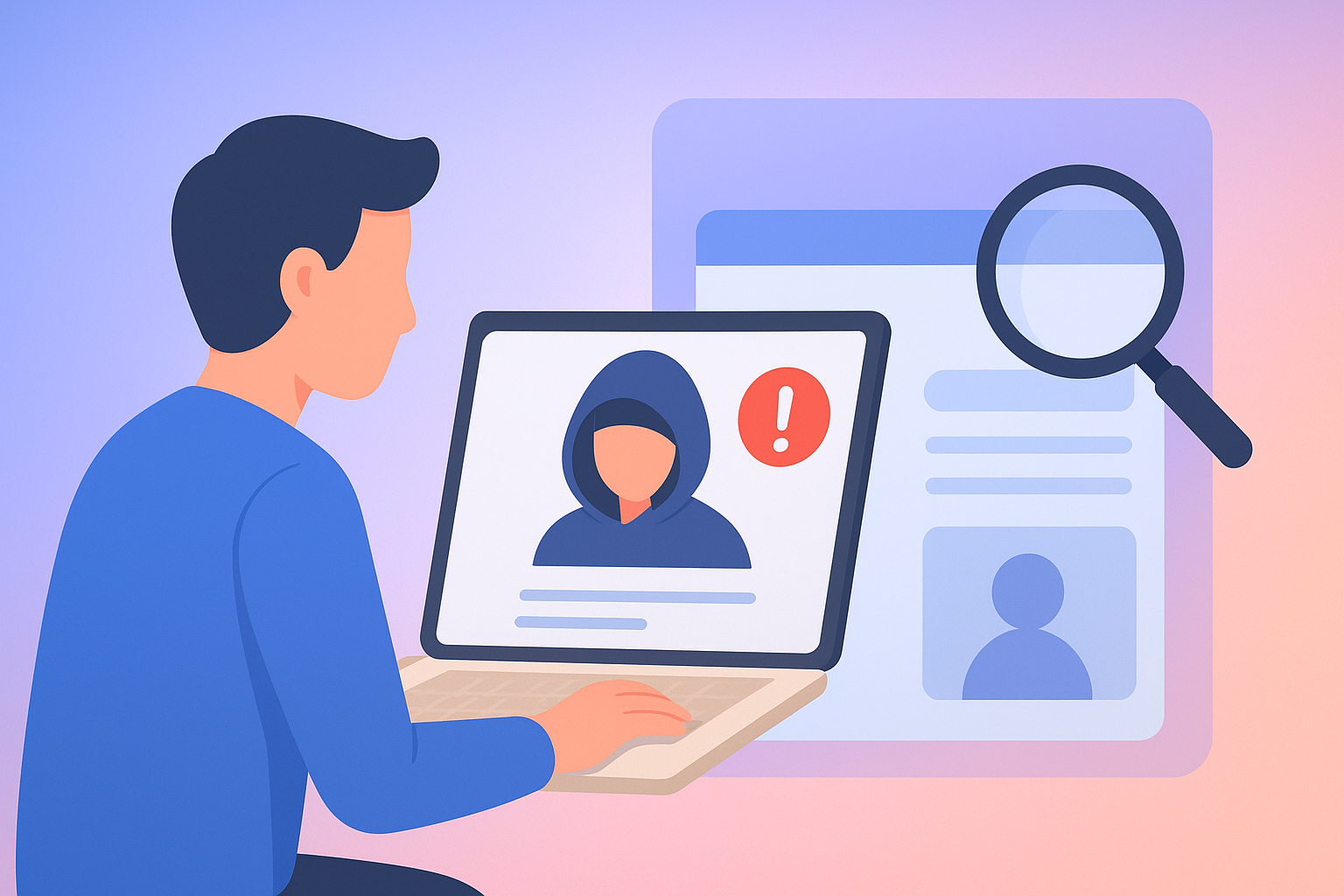 Illustration of online impersonation through fake profiles