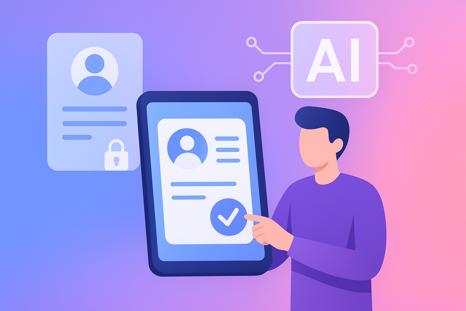 Digital identity verification concept showing secure online authentication