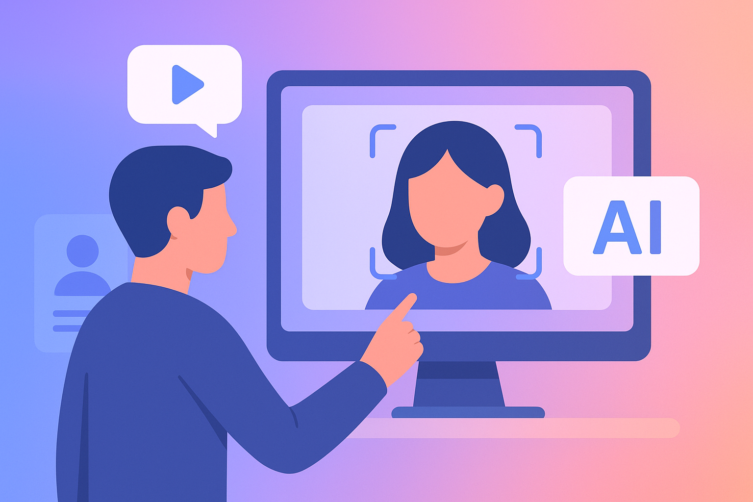 Deepfake concept showing digital manipulation of a human face