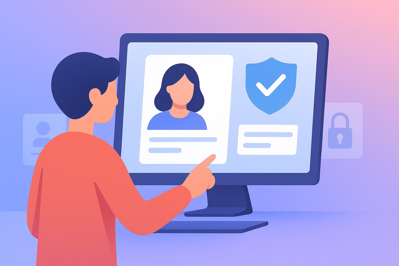 Digital identity verification concept with biometric scanning