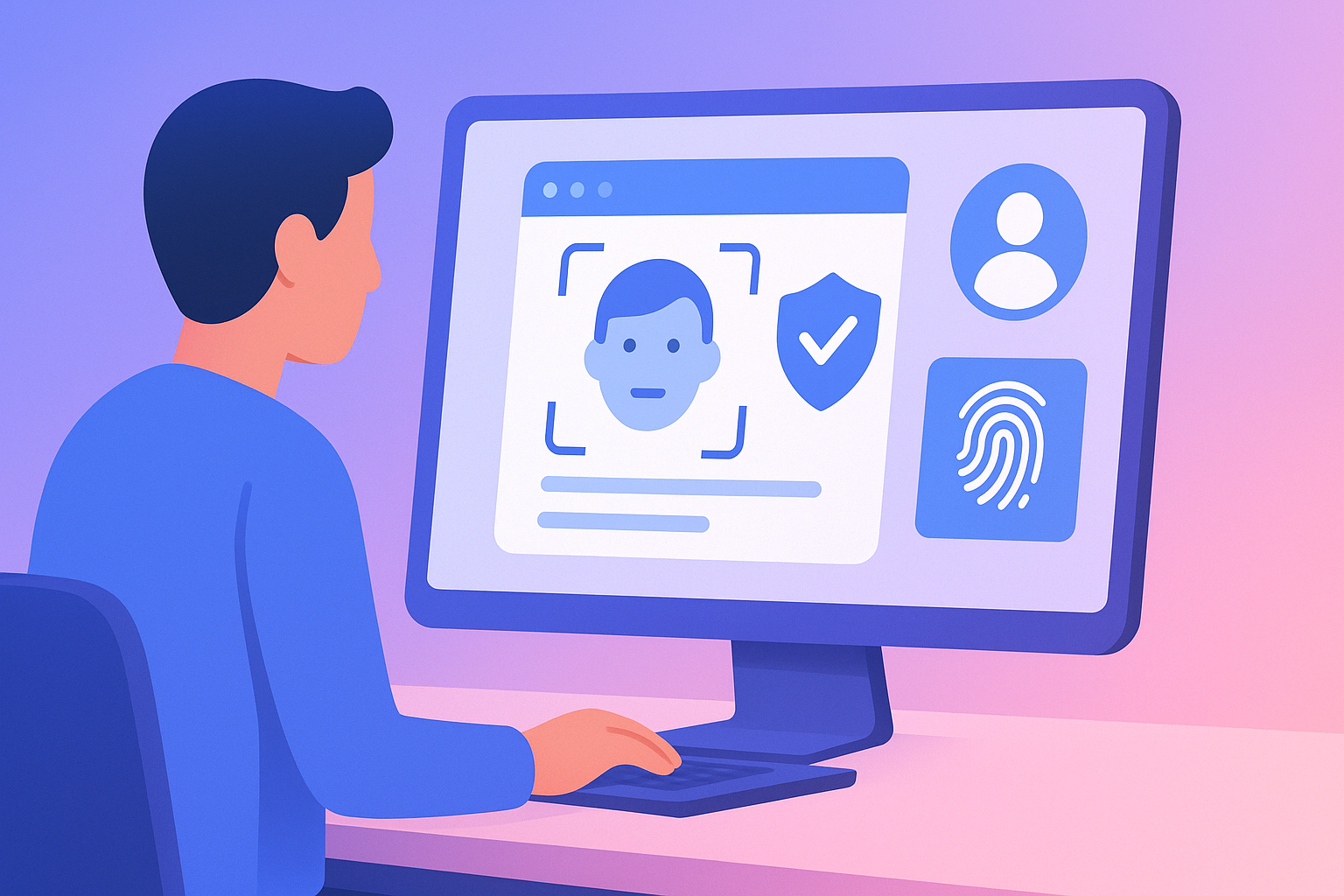 Digital identity verification concept showing secure online presence