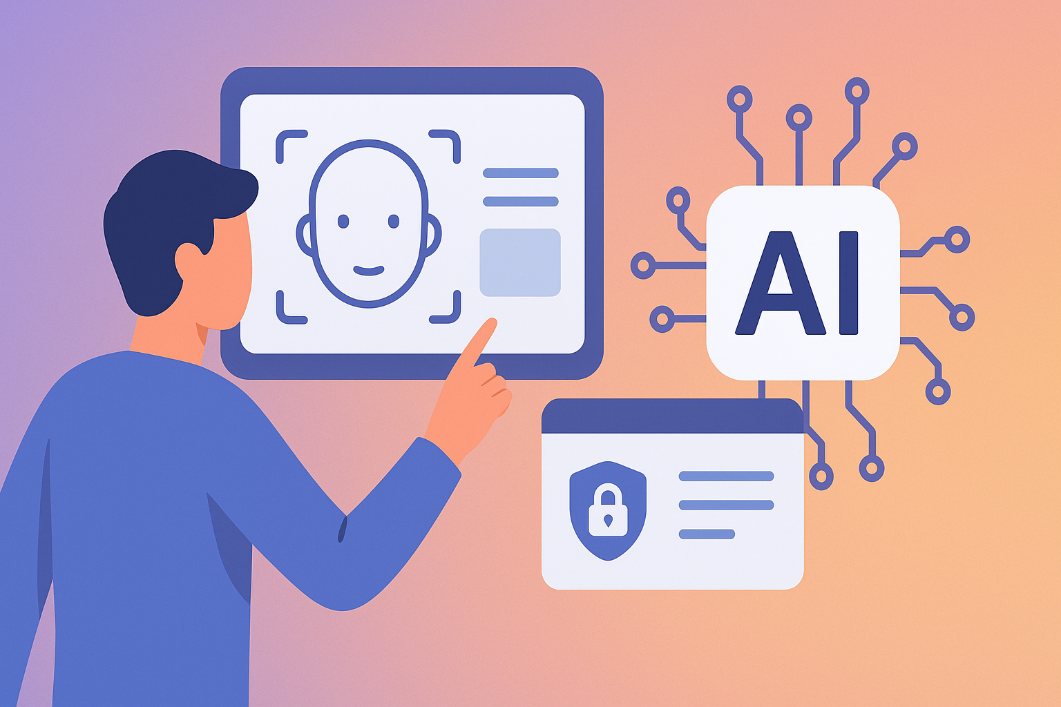 Biometric verification privacy and digital trust concept