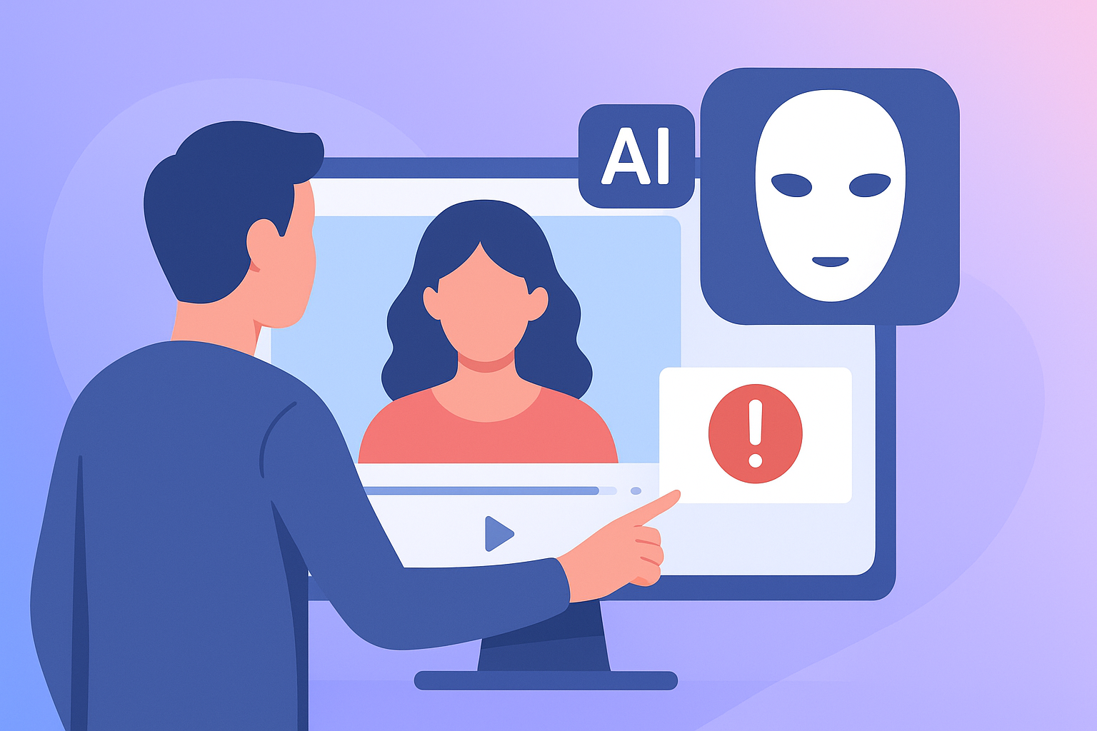 Deepfake impersonation and online identity fraud concept