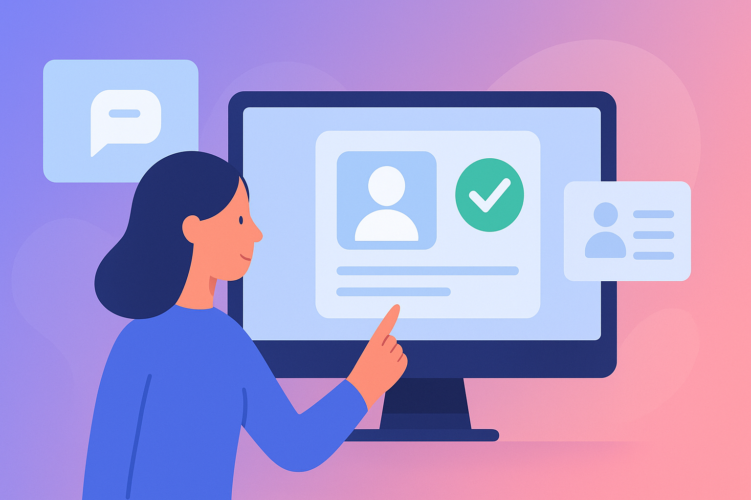 Digital identity verification concept showing online user authentication