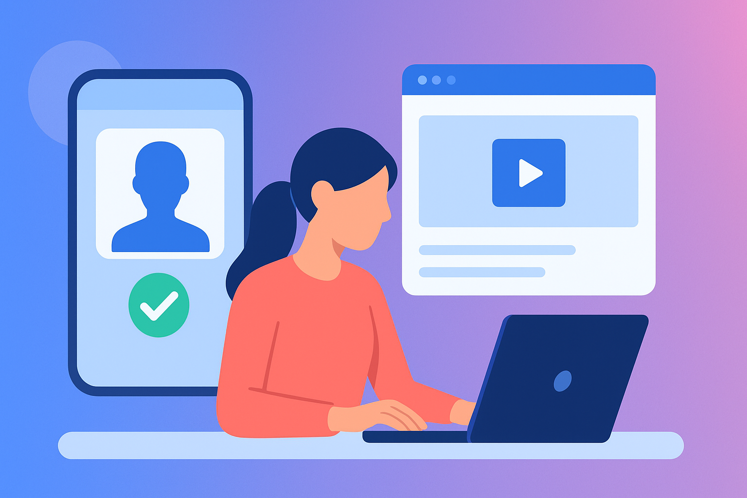 Digital identity verification concept with secure profile and trust signals