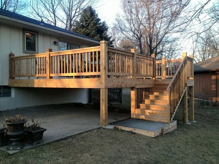 Cedar deck off a walkout