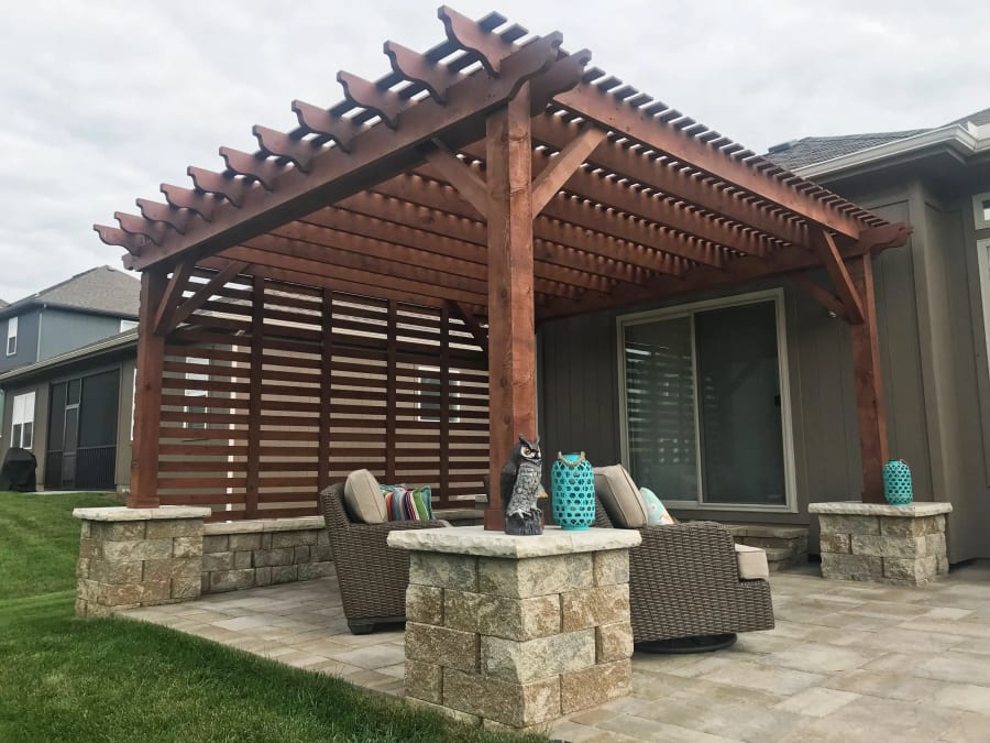 Pergola over paver patio