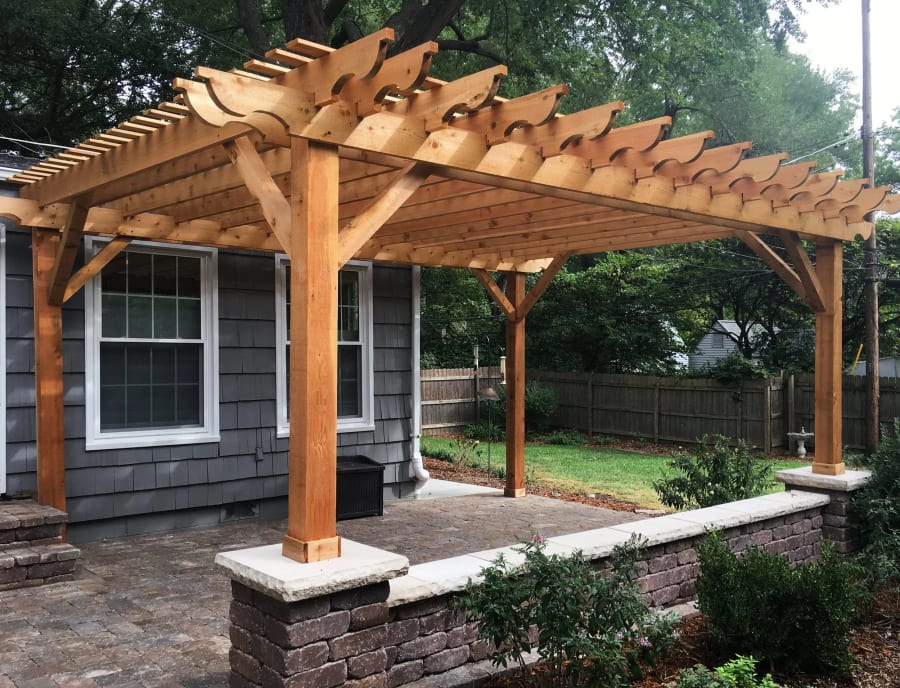 Pergola with outdoor kitchen