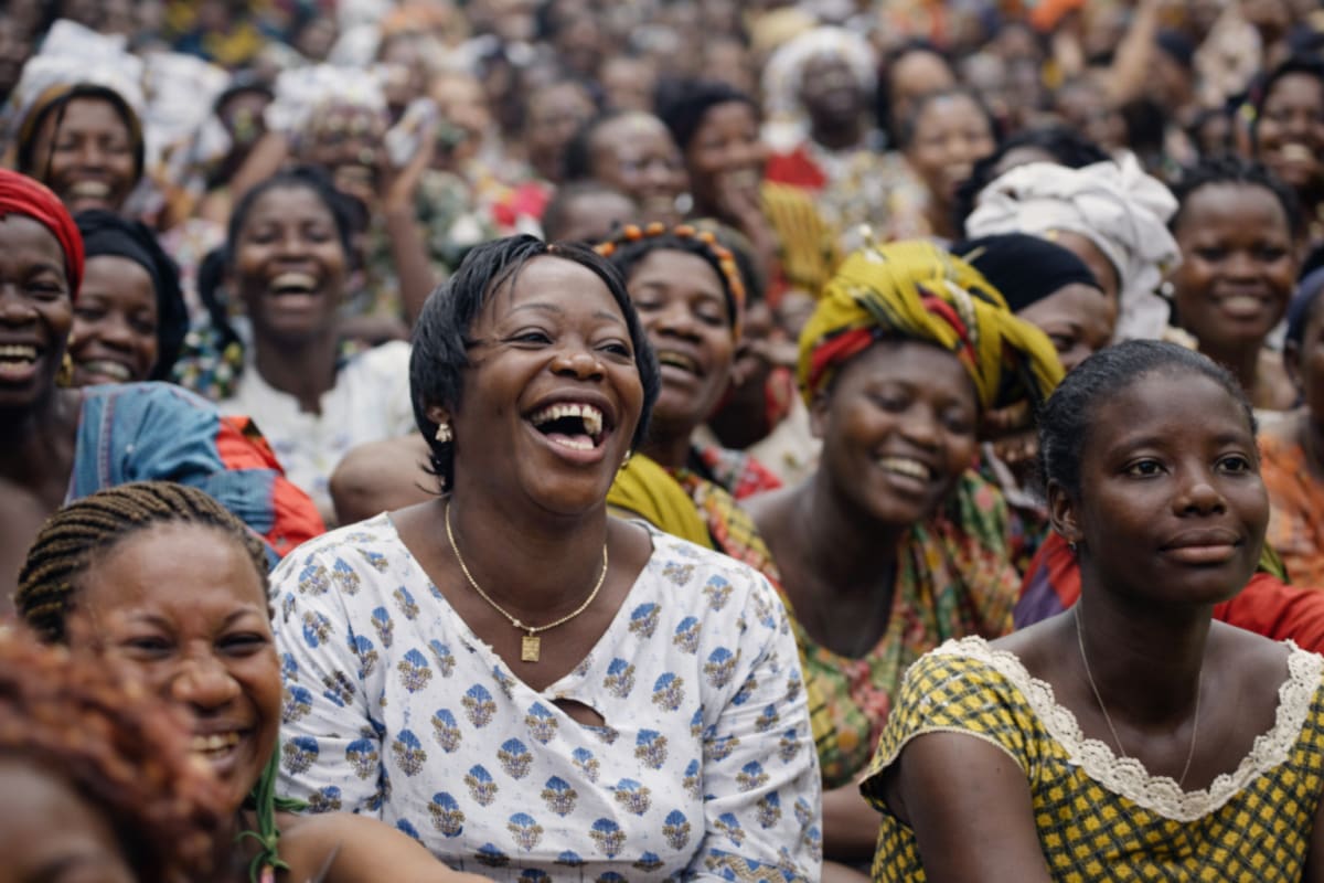 Joyful gathering of African women