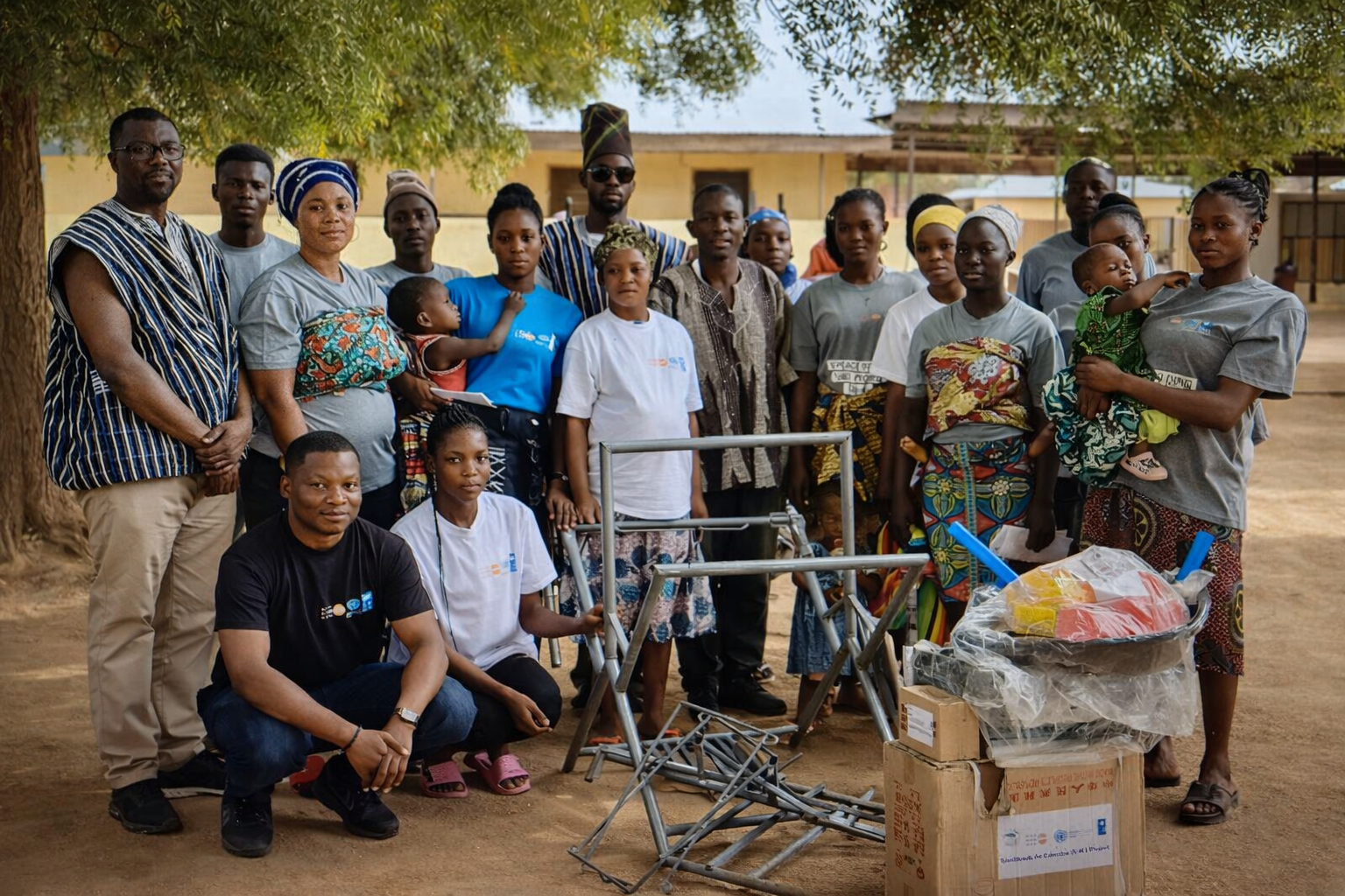 Community gathering in a rural setting