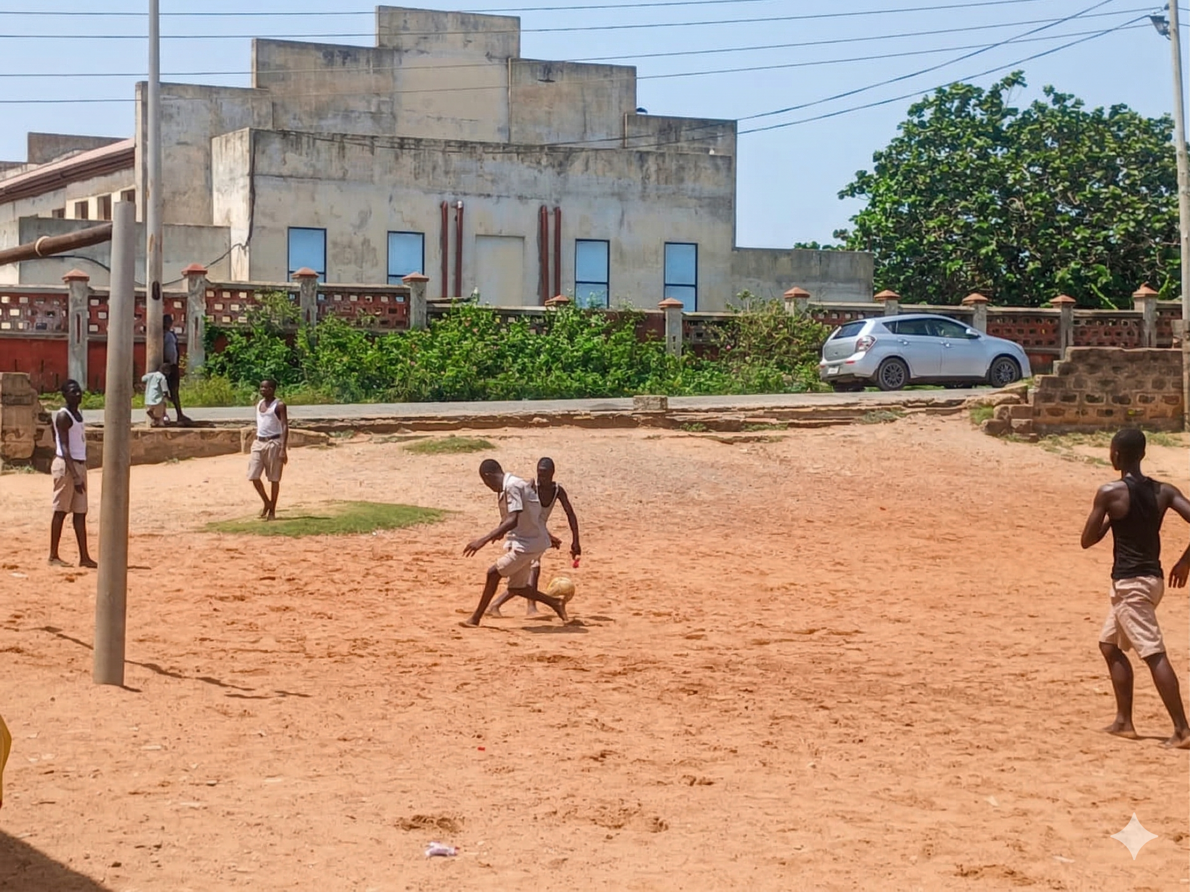 Children playing football