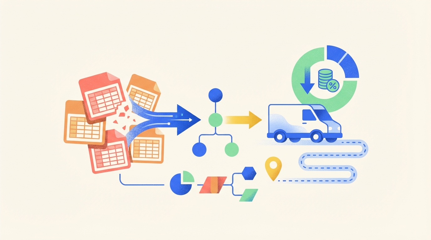 라스트마일 최적화: 엑셀 비효율 해소, 15% 비용 절감