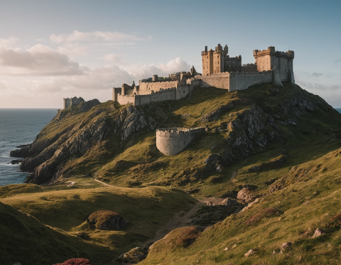 Westeros and Essos fantasy map showing castles, cities, and landmarks