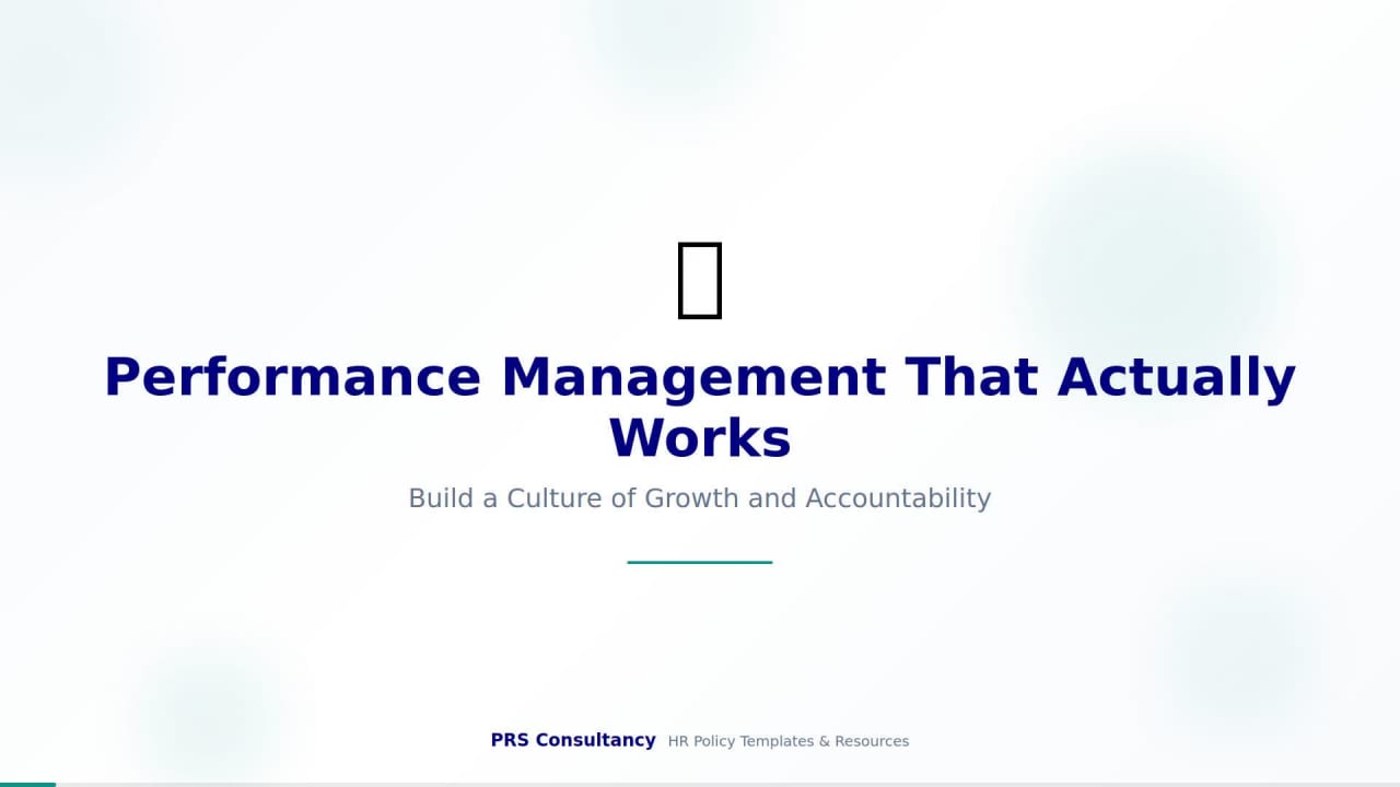 Performance Management That Actually Works