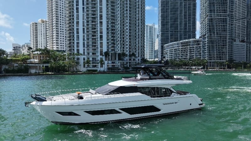 80' Ferretti Silver Moon luxury yacht charter Miami