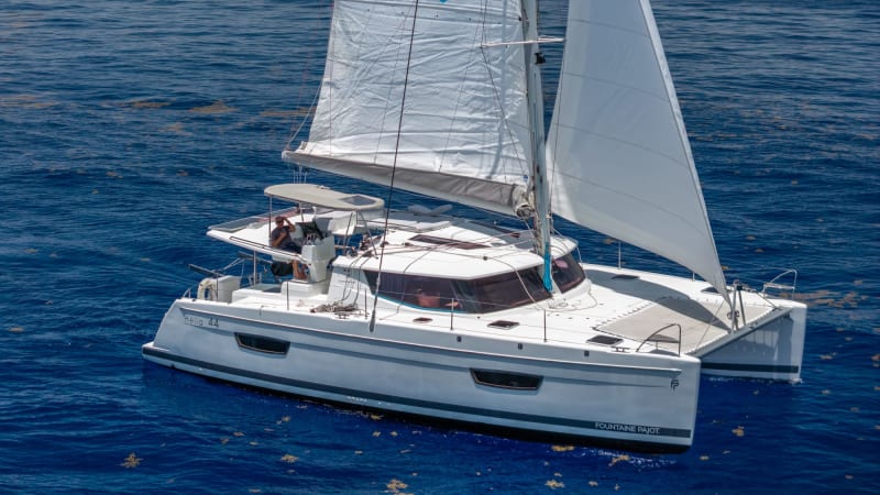 50' Peach Paradise Sail Cat luxury yacht charter Miami