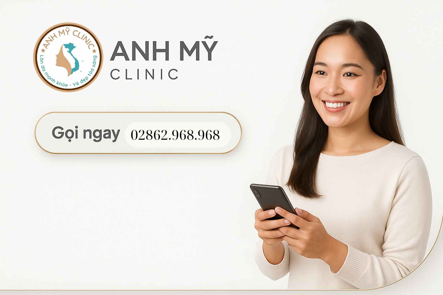 Banner đặt lịch khám viêm âm đạo tại Anh Mỹ Clinic