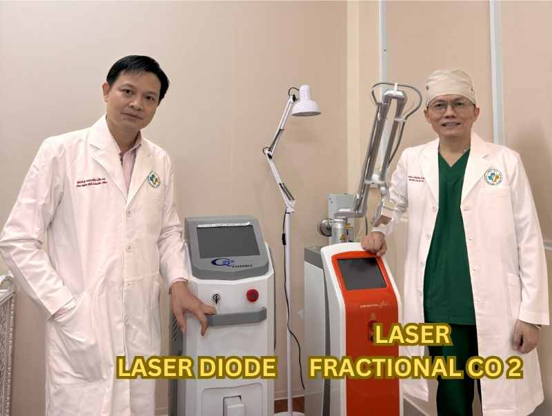 Laser diode triệt lông, laser fractional CO2 tái tạo bề mặt