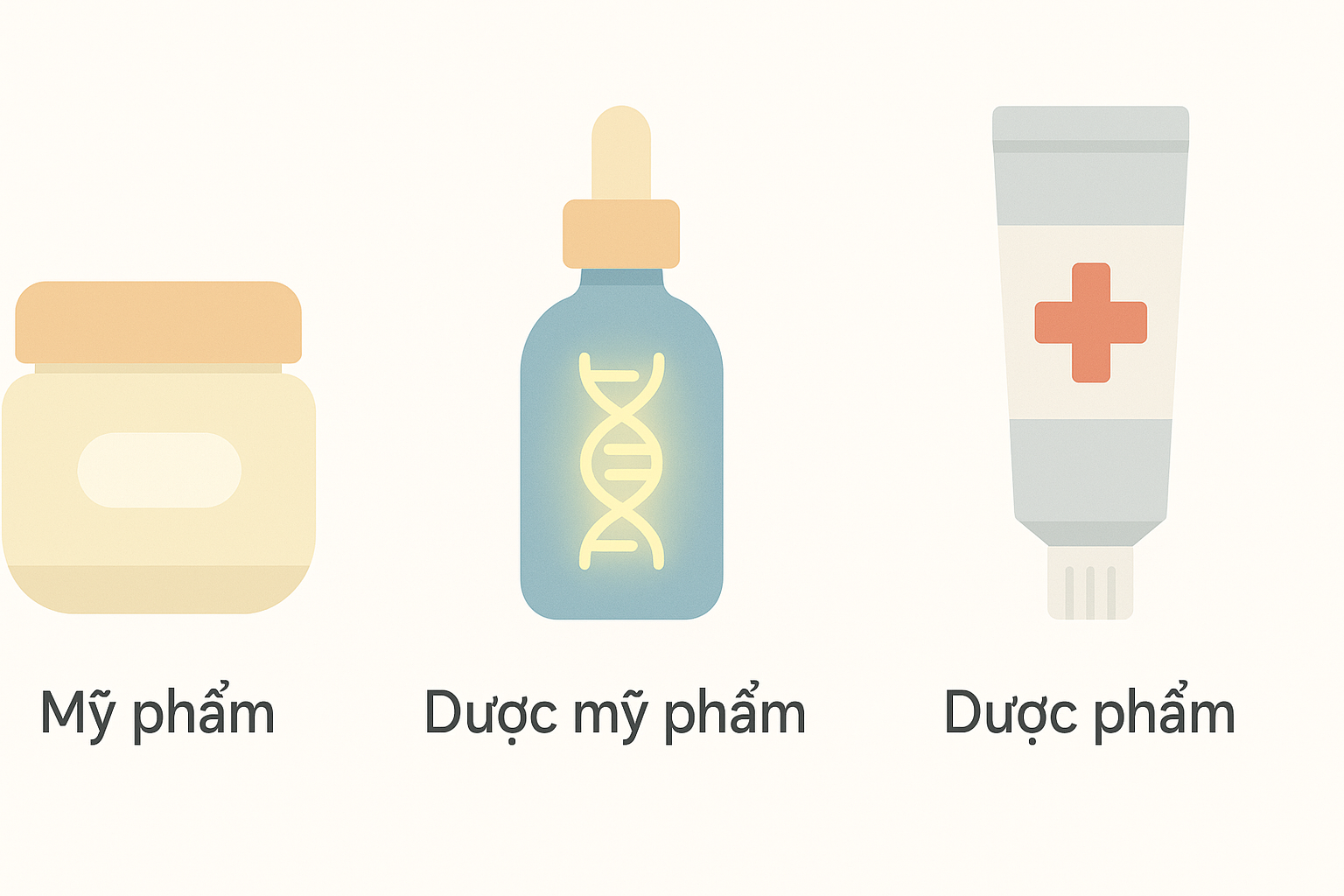 Phân biệt dược mỹ phẩm với mỹ phẩm thông thường và dược phẩm