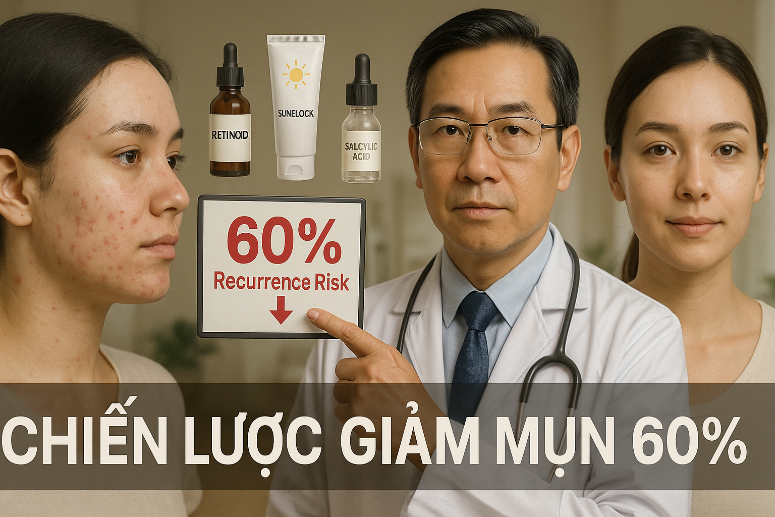 Chiến lược giảm mụn tái phát 60%