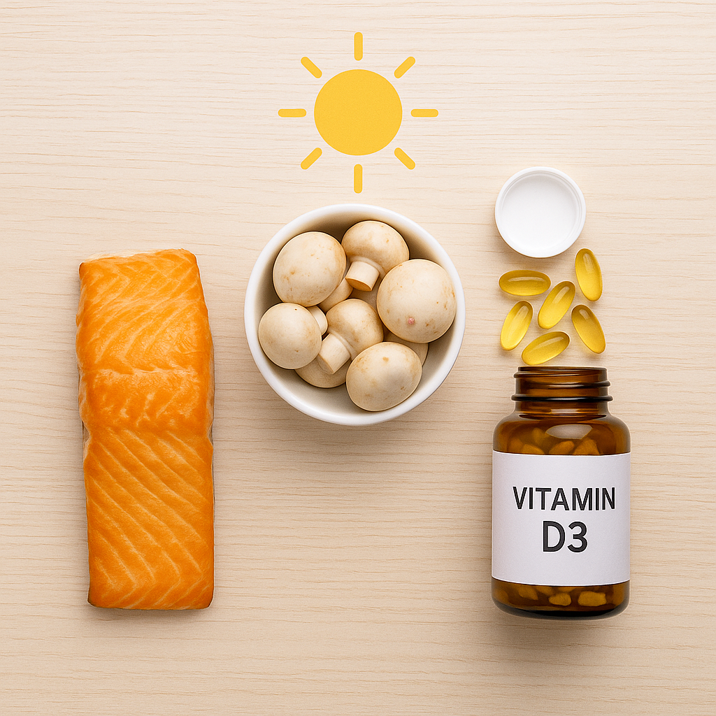 Các cách dùng vitamin D để trị mụn hiệu quả bao gồm thực phẩm, ánh nắng và viên uống theo chỉ định.