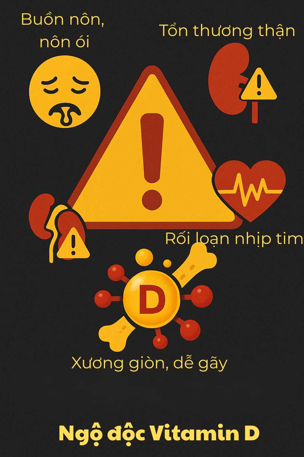  Những rủi ro tiềm ẩn khi tự ý bổ sung vitamin D liều cao mà không có sự tư vấn của bác sĩ. 