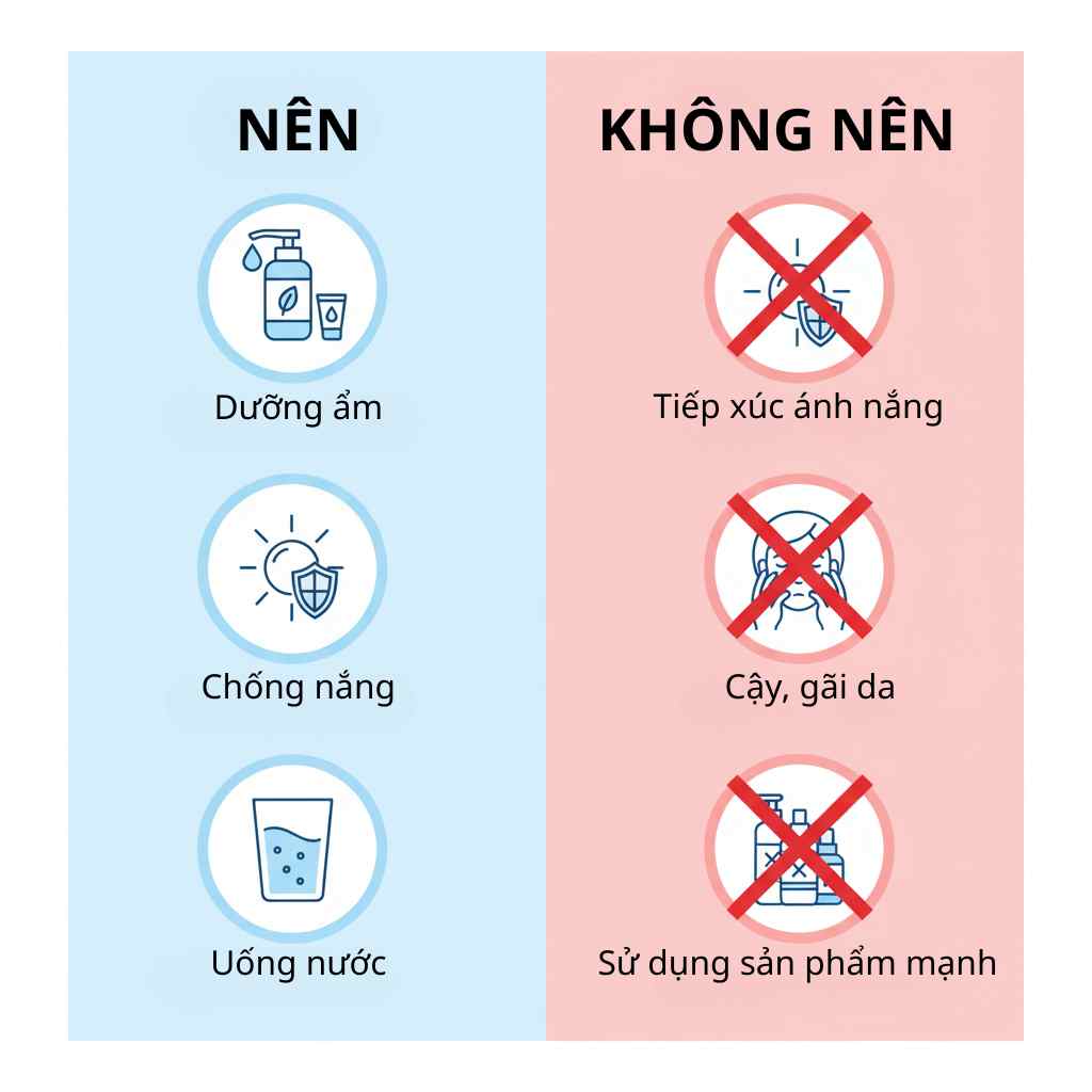  Phòng ngừa biến chứng peel da hóa học bằng cách chăm sóc đúng cách.