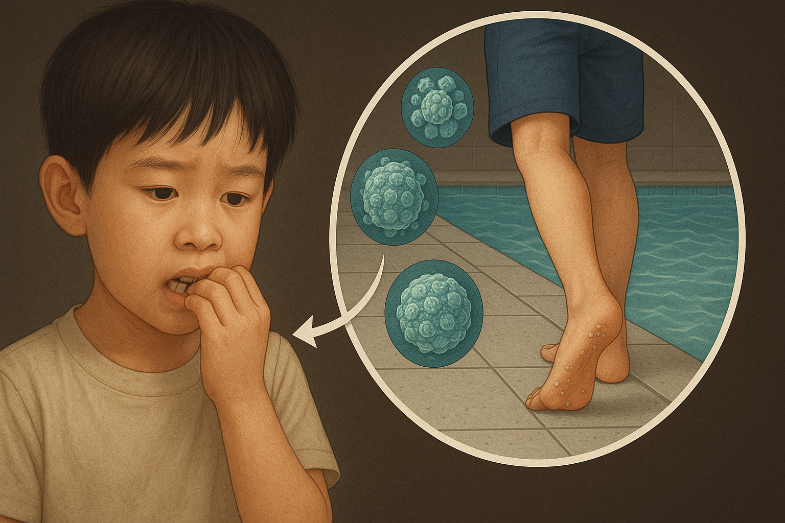 Trẻ cắn móng tay, đi chân trần dễ bị mụn cóc