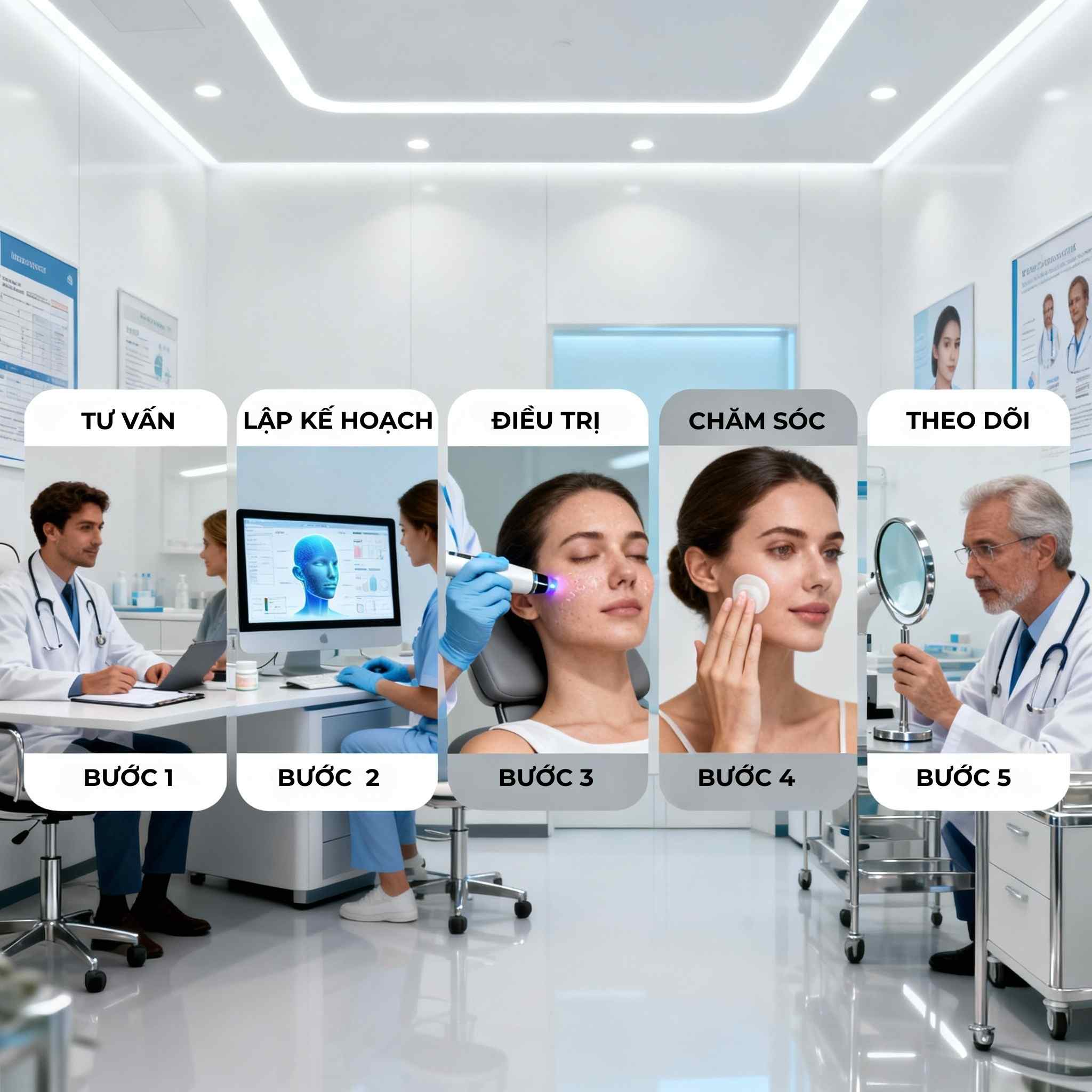 5 bước quy trình trẻ hóa da công nghệ cao tại Phòng Khám Da Liễu Anh Mỹ