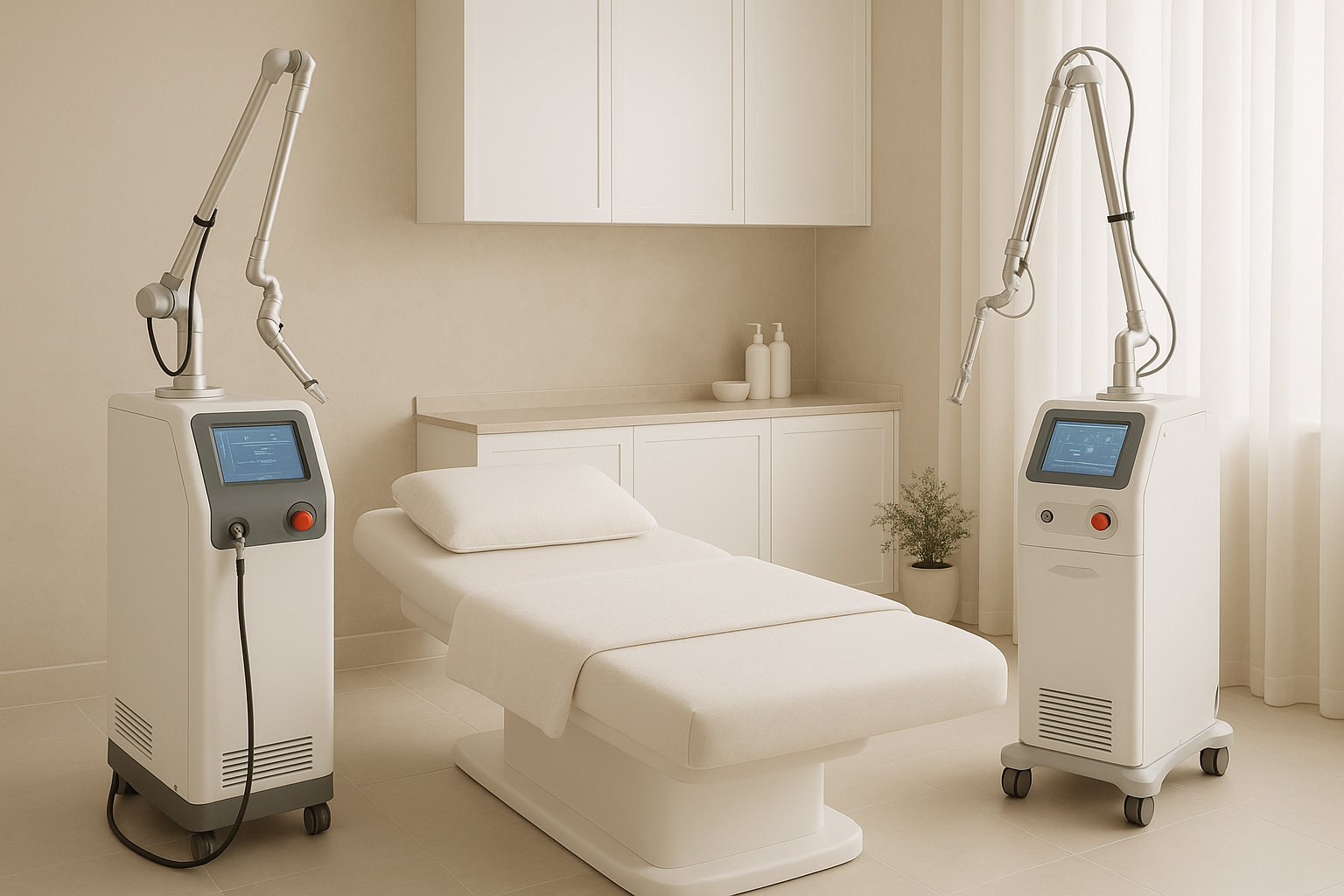 Không gian và thiết bị da liễu tại Anh Mỹ Clinic.