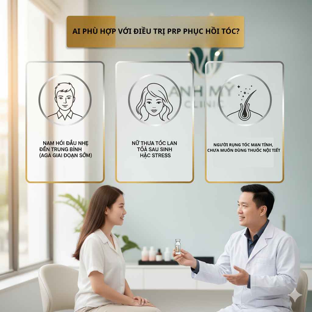 ai-nen-chon-prp-anh-my-clinic_pnskuh.jpg Infographic mô tả nhóm người phù hợp điều trị rụng tóc bằng PRP tại Phòng Khám Da Liễu Anh Mỹ