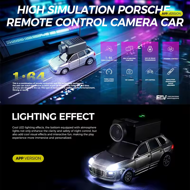 1/64 Mini coche RC con Control por aplicación Wifi