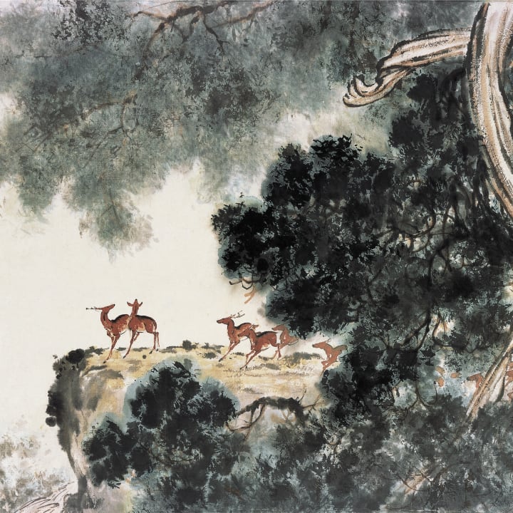 Cypress and Deer