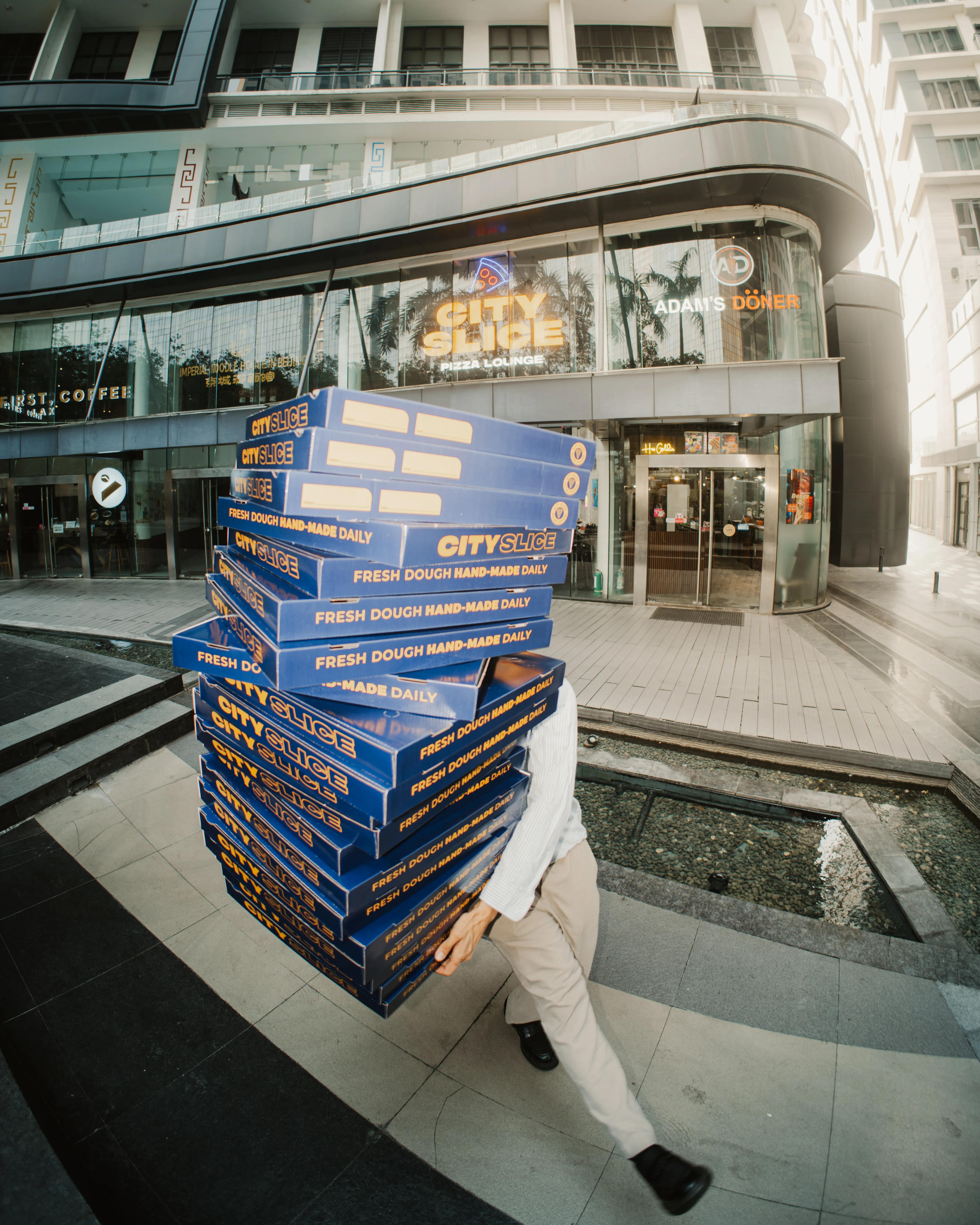 City Slice branded boxes