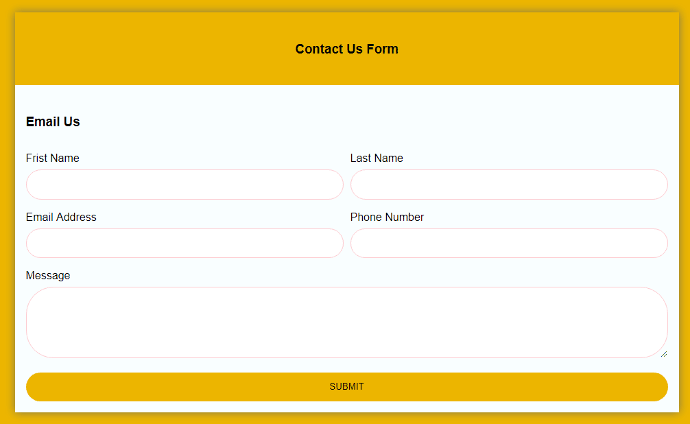 Contact Us Form In HTML and CSS