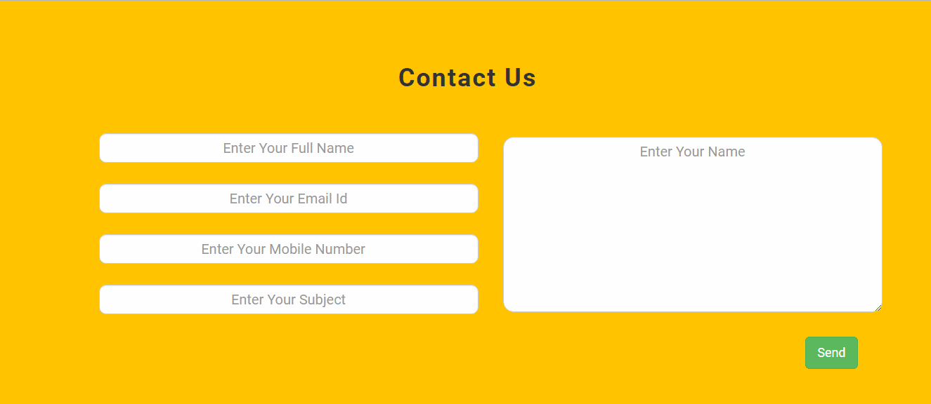 Contact Us Form In Bootstrap