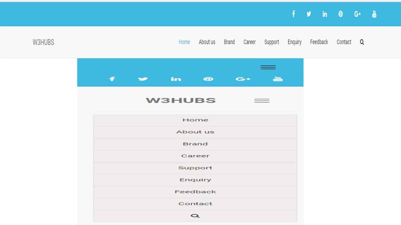 Bootstrap Responsive Navbar - W3Hubs.com