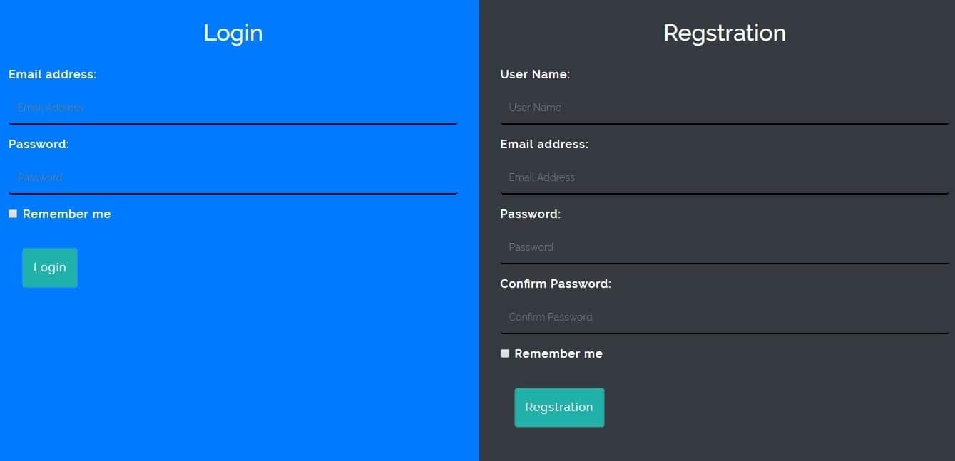 Login and Registration Form In Bootstrap 4