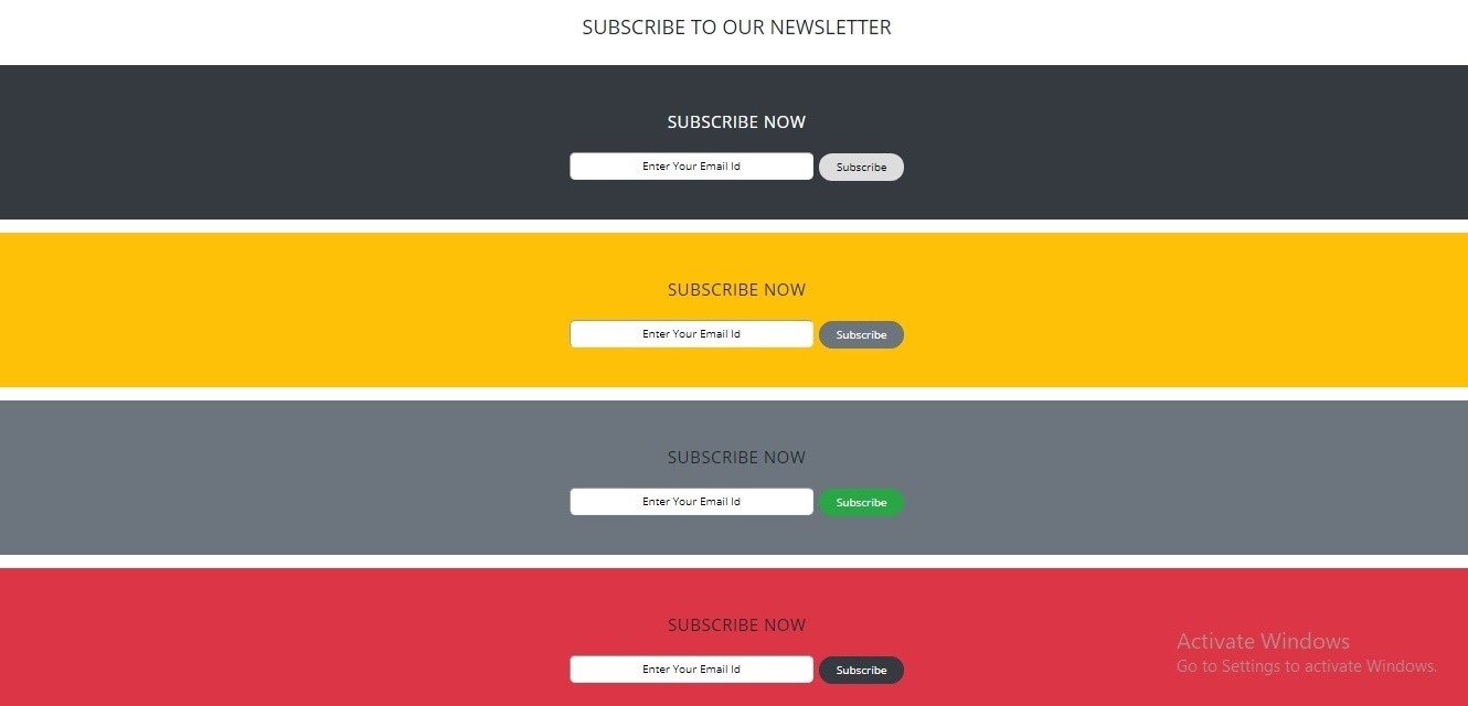 Basic Newsletter Subscription Form In Bootstrap 4