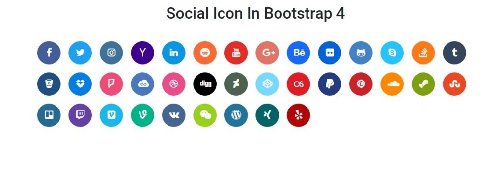 Social Buttons In Bootstrap 4