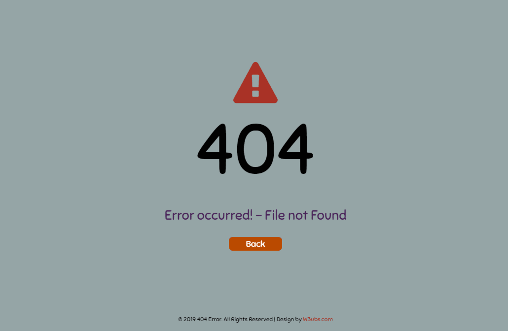 404 Error Page In Bootstrap 4