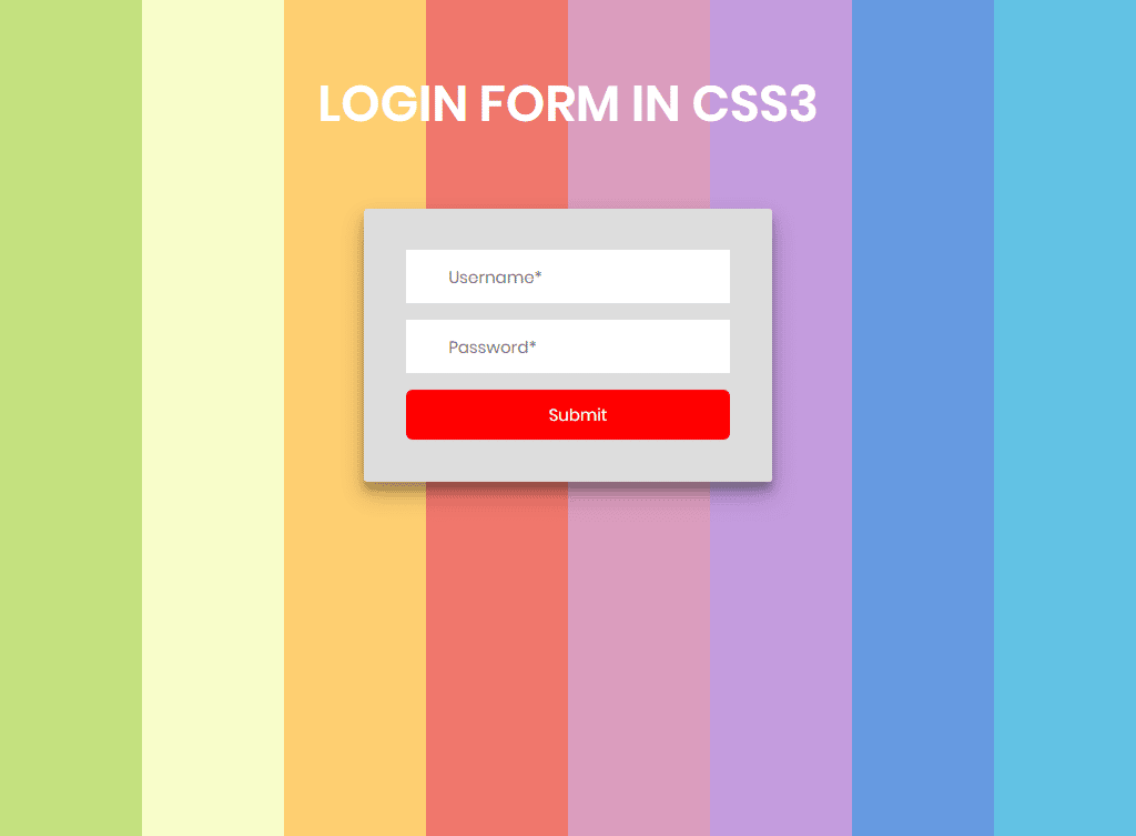 Login Form In CSS3