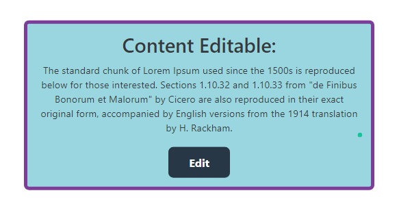 Basic Content Editable Using Javascript and Bootstrap